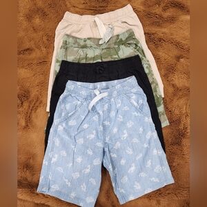 💙 Wonder Nation, 4 Pcs, Kids Shorts - Tan, Camouflage, Black, Blue